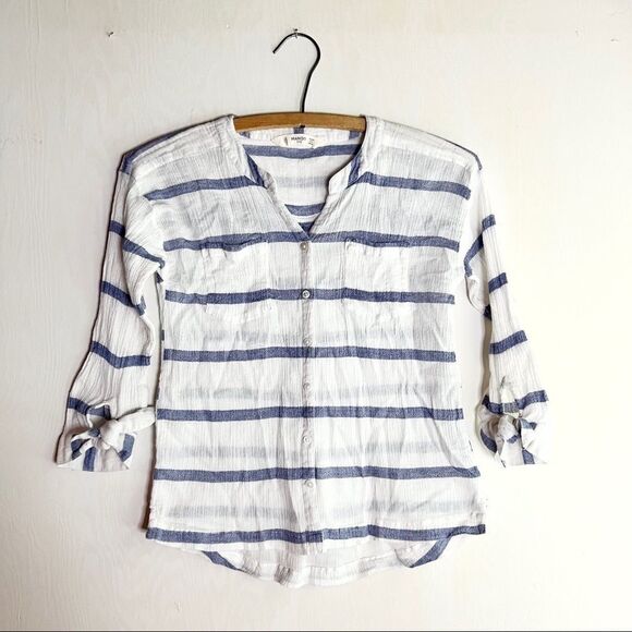 Mango Kids Stripe Button Down Top - Picture 1 of 6